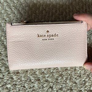 NWOT Kate Spade Pink Pebbled Leather Slim Bifold Wallet
